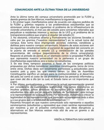 Estudiantes de la UNMSM que