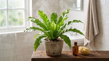 Helecho nido de ave: la planta que prospera en baños y ayuda a mantener la humedad ambiental