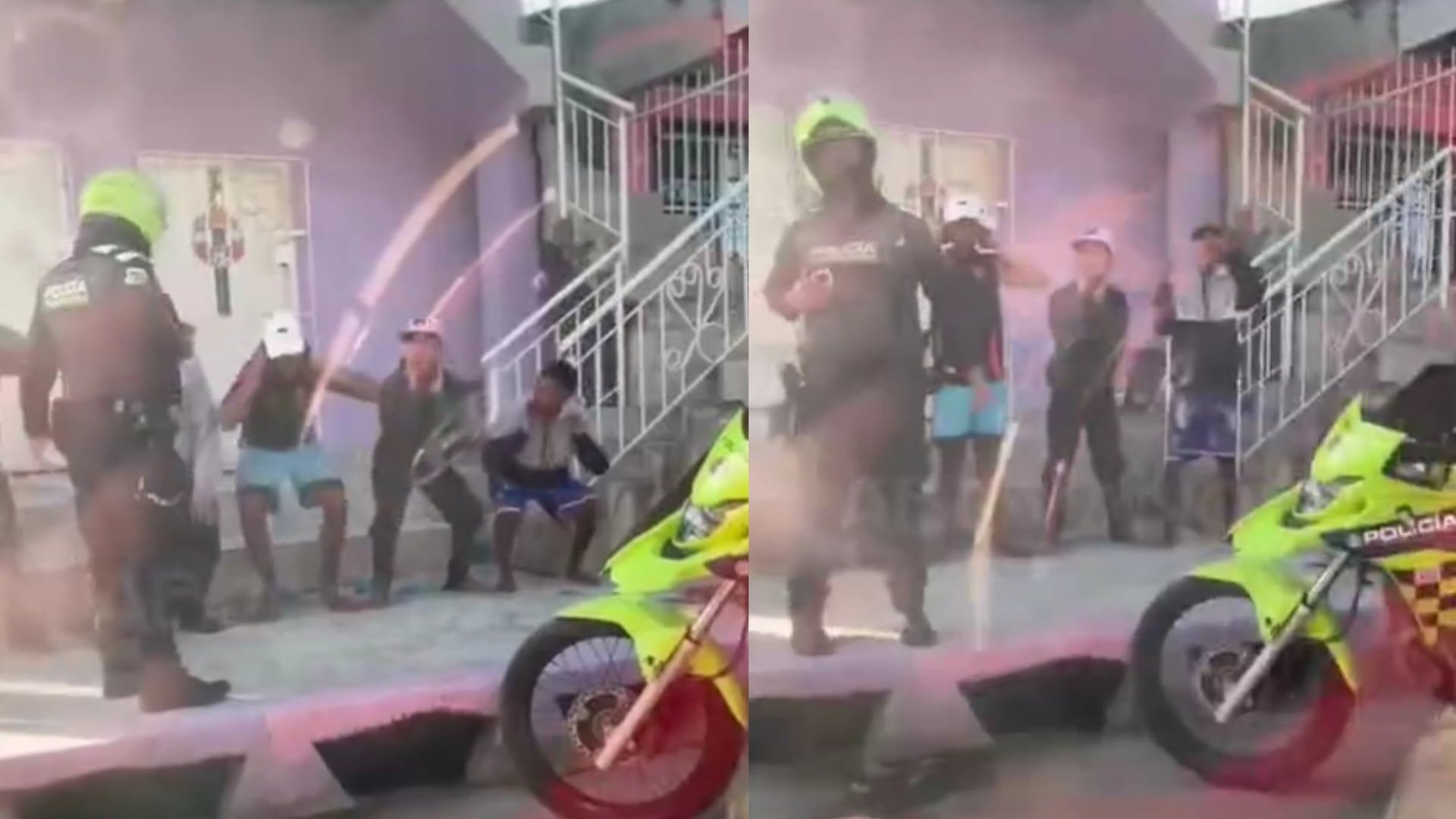 Policías obligan a jóvenes a hacer ejercicios en la calle en Barranquilla