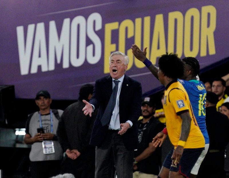 Carlo Ancelotti en su debut como seleccionador de Brasil(REUTERS/Santiago Arcos)