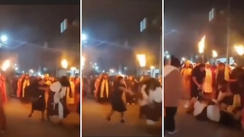 Jesús de Nazareth casi no llega a la cruz al sufrir caída por empujón durante Viacrucis en Xonacatlán, Edomex