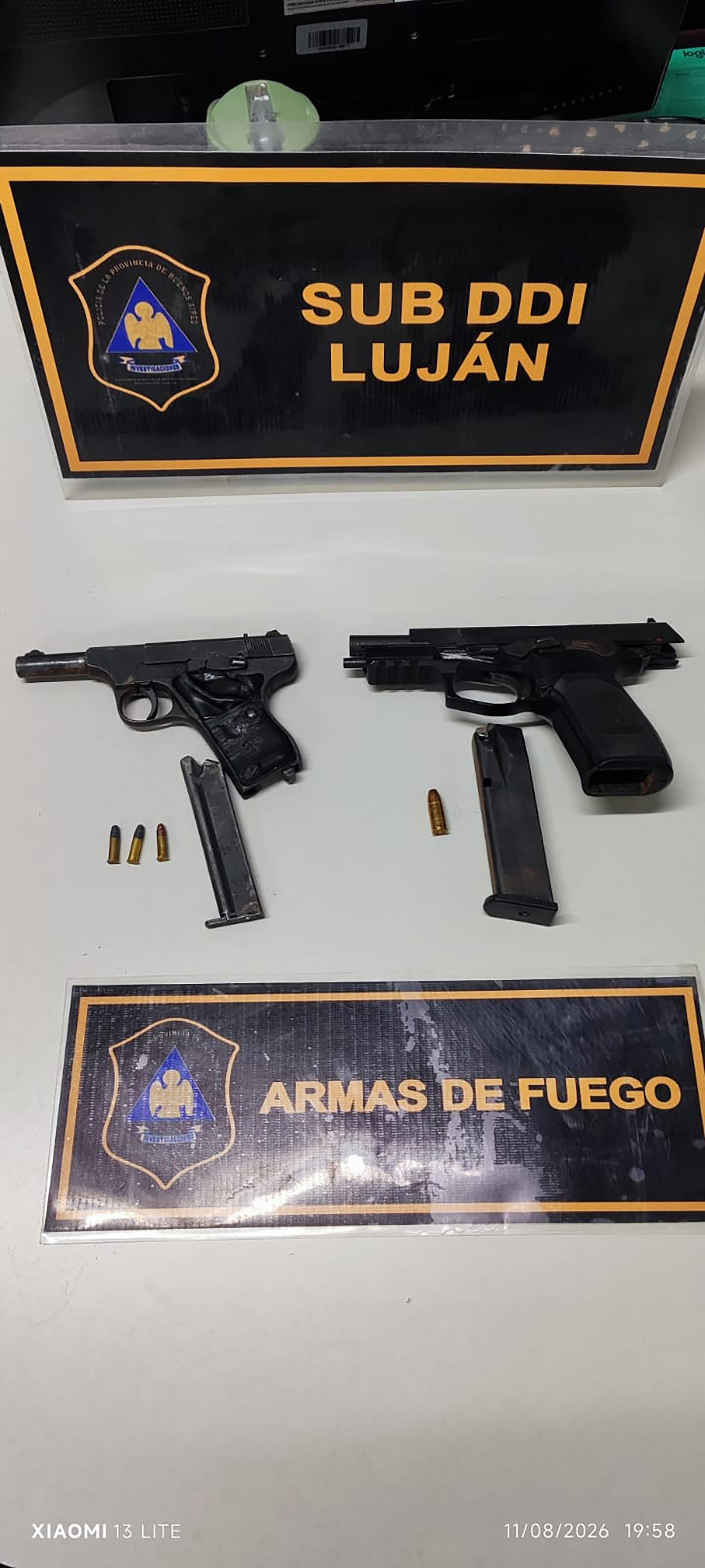 Las armas secuestradas, aptas para el disparo