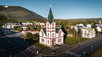 Una vista de la iglesia