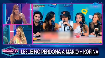 “Me mandó rosas y violines”: Leslie Shaw expone intento de Mario Hart por recuperarla. Captura: Magaly TV La Firme.
