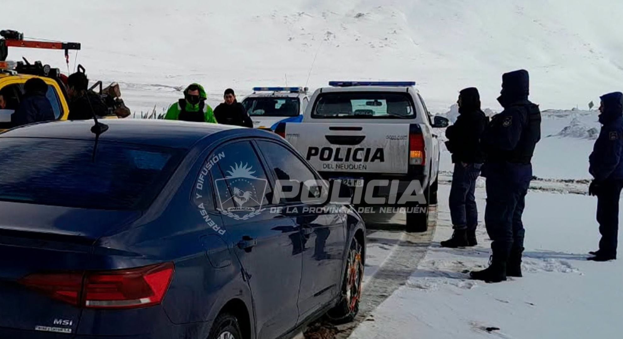 Los viajeron fueron localizados en la zona de Mallín Chileno
