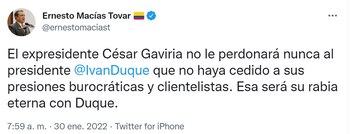 Reacciones a César Gaviria