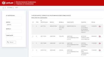 Verificar homologación.