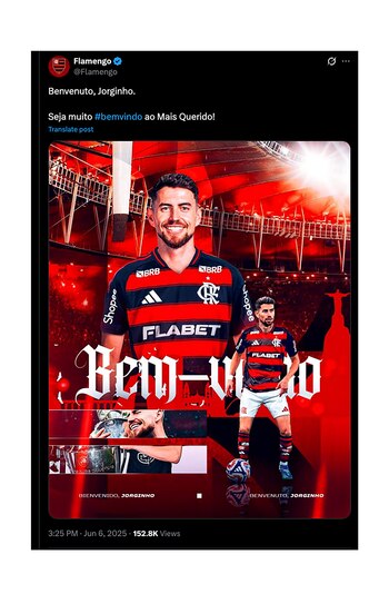 Flamengo confirmó a Jorginho como refuerzo