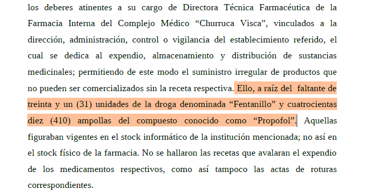 Documento judicial: el faltante de ampollas en el hospital Churruca