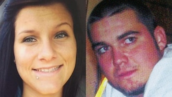 Retrato combinado. A la izquierda, una mujer joven sonriente con pelo oscuro, ojos claros y un piercing. A la derecha, un hombre joven con pelo oscuro y ojos claros