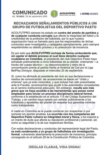 Este fue el comunicado que