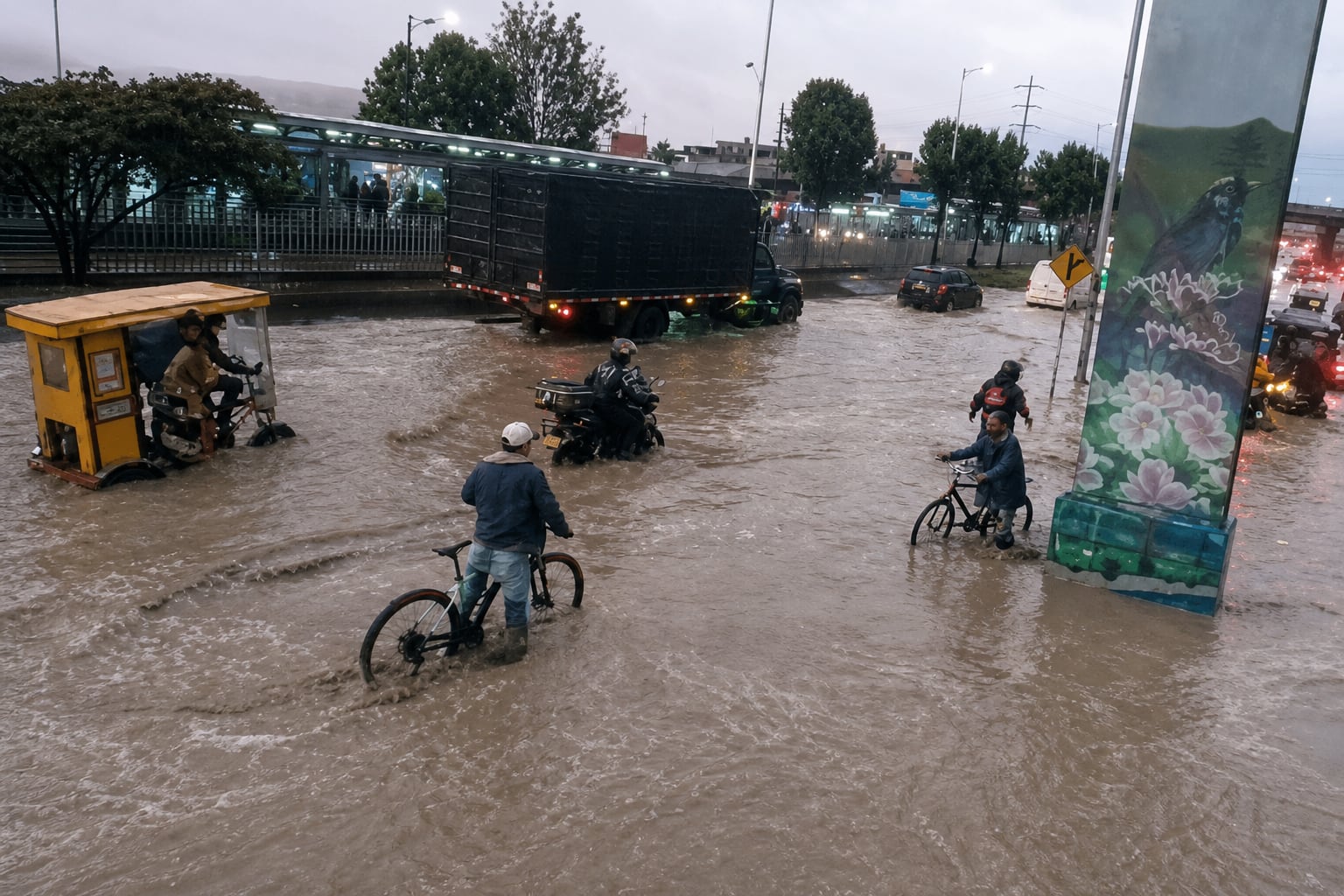 Las imágenes de cómo quedó la Autopista Sur se convirtieron en tendencia - crédito Pasa en Bogotá / X