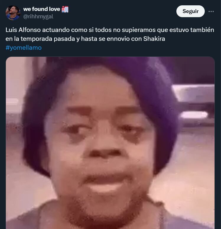 Luis Alfonso fue blanco de múltiples memes en medio de la final de Yo me llamo- crédito @rihhmygal/X
