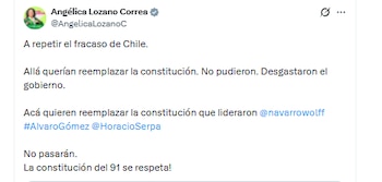 La congresista Angélica Lozano Correa