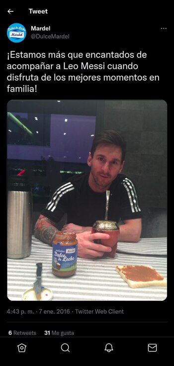 Foto de Messi promocionando el