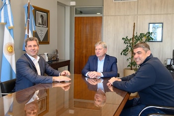 Sergio Ziliotto, Sergio Uñac y Daniel "Pali" Bensusán.