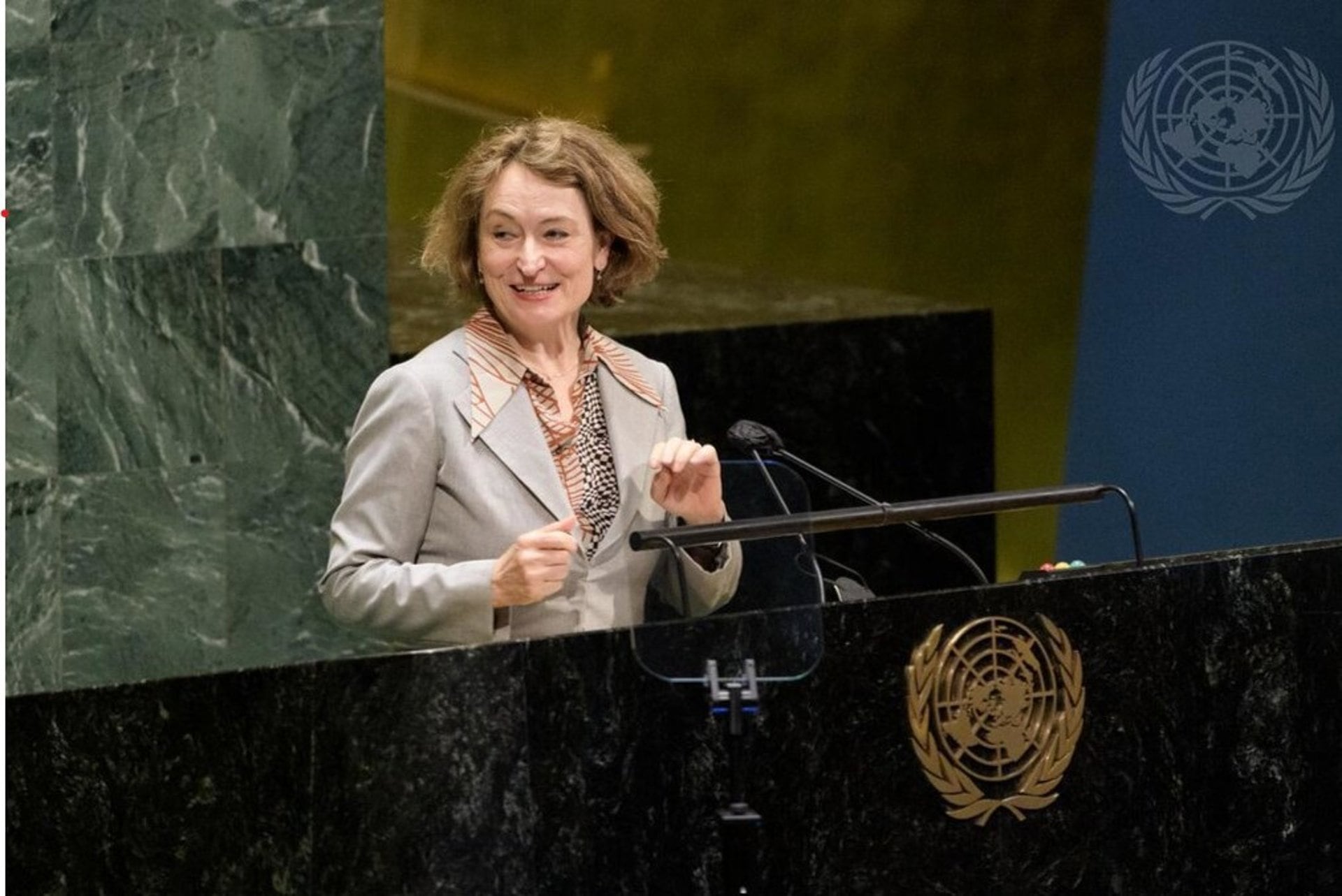 19/10/2026 La nueva representante especial de la Unión Europea para los Derechos Humanos, Ilze Brands Kehris, durante una intervención ante el Grupo de Trabajo de Composición Abierta sobre el Envejecimiento de Naciones Unidas, el 29 de marzo de 2021POLITICA ONU