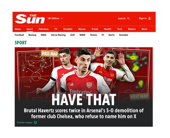 La portada de The Sun:
