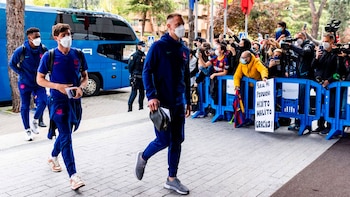 Los jugadores del FC Barcelona