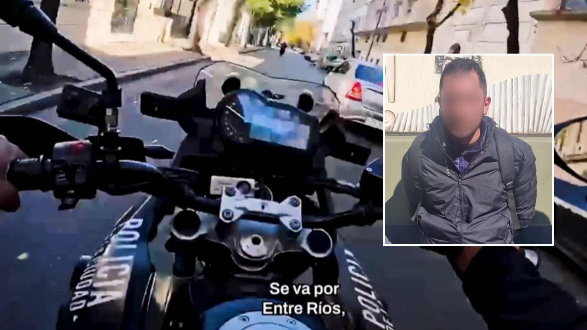 Video: espectacular persecución y captura de motochorro colombiano en CABA