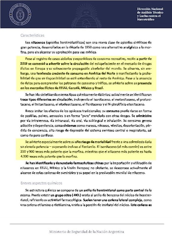 Parte del documento oficial sobre