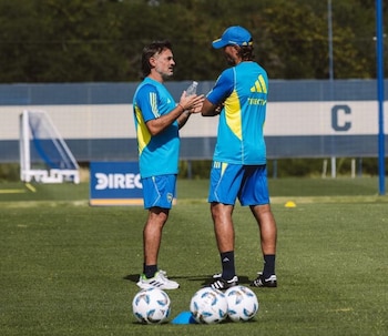 Patricio Ciavarella y el entrenador