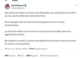 David Racero dice que el