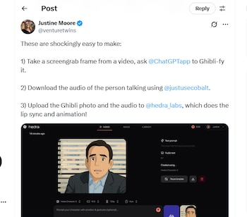 Usuaria en X recrea partes