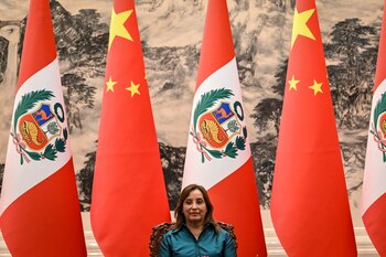 Peru's President Dina Boluarte attends