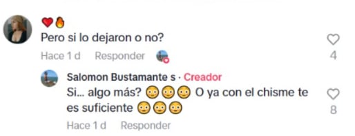 El presentador confirmó el fin de su matrimonio con una respuesta a una internauta en TikTok - crédito @salomonbustamante/ TikTok