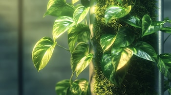 Algunas plantas colgantes así como