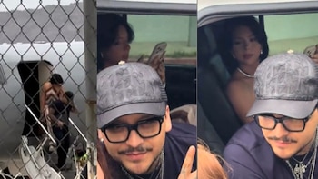 Christian Nodal y Ángela Aguilar reaparecen públicamente en Hermosillo a días de su aniversario