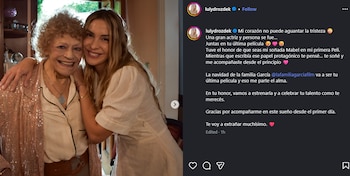 Entre abrazos, Luisa Drozdek despidió a Fugazot y prometió homenajear su talento en el estreno del film (Instagram)
