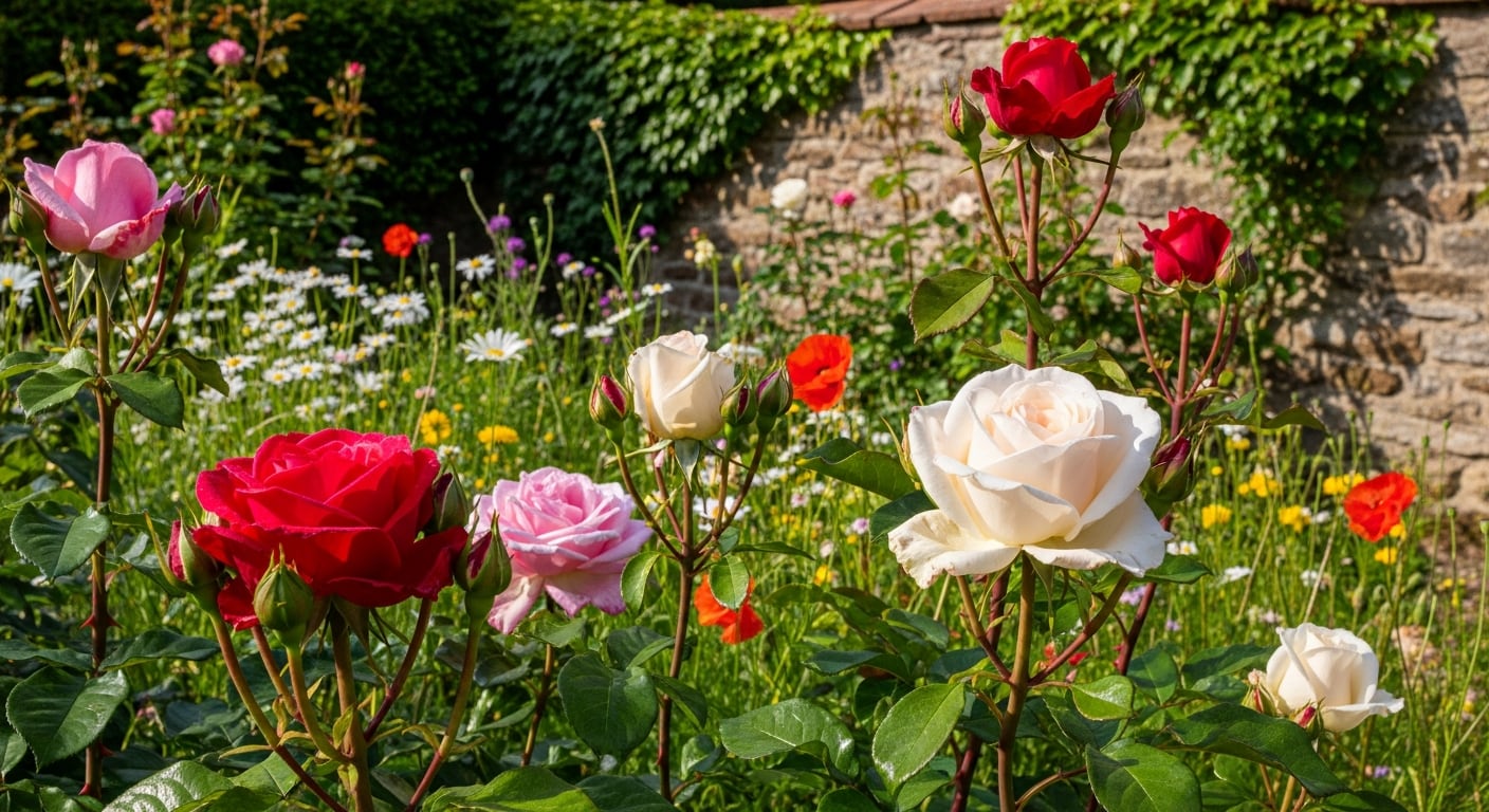 Las rosas favorecen nuevas flores cuando reciben sol, poda y retiro de las flores marchitas (Imagen Ilustratativa Infobae)