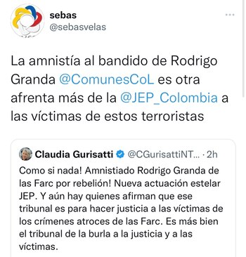 Tuit de Sebastián Velásquez.