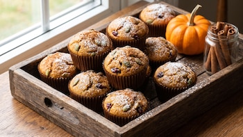 Receta de muffins de calabaza dulces para Halloween, rápida y fácil