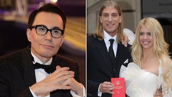 Marcelo Polino estuvo en la boda de Wanda Nara y sufrió un accidente que le dejó una cicatriz en su cara