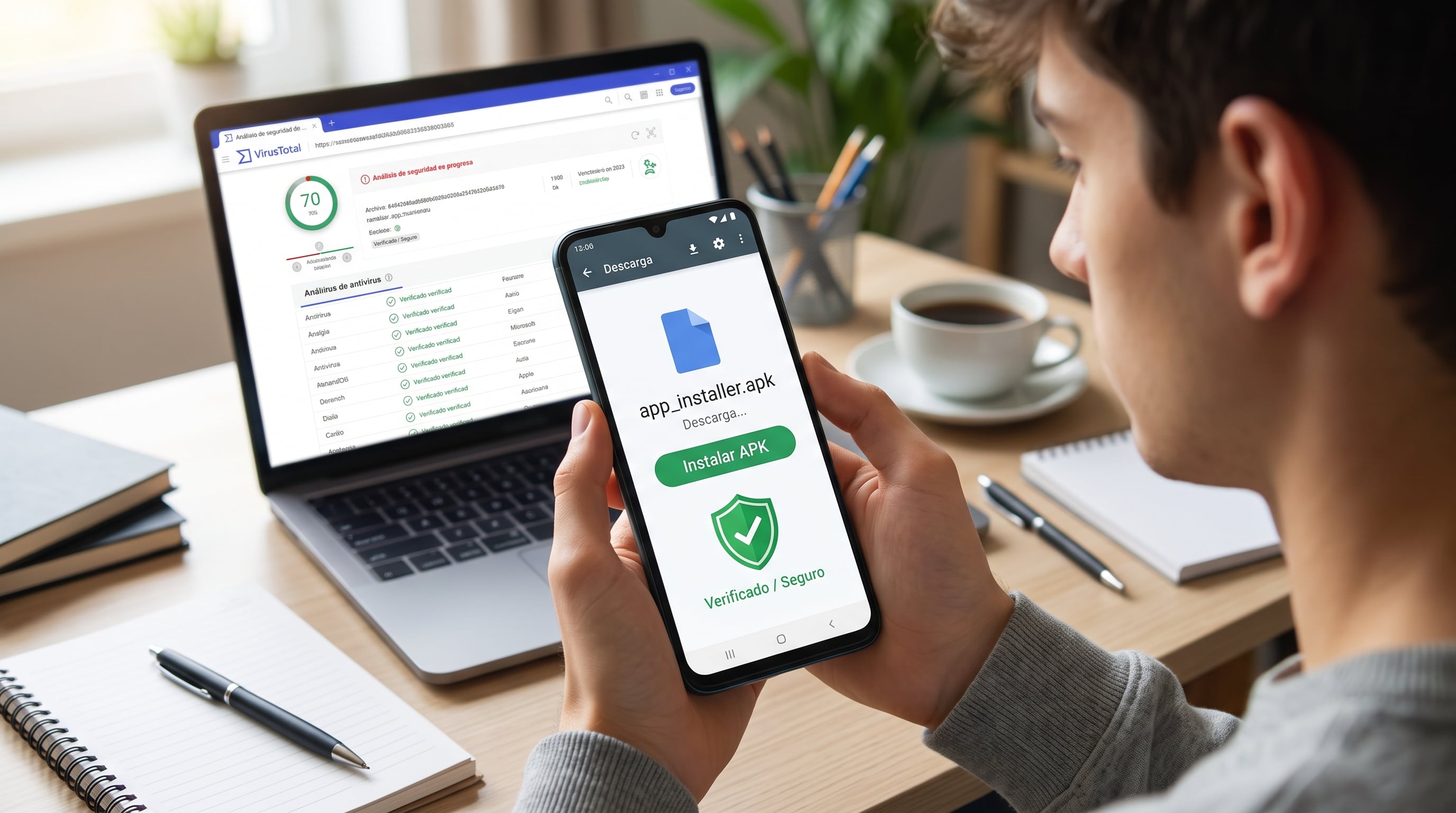 Descargar APKs fuera de Google Play es una práctica habitual para acceder a versiones específicas, apps descatalogadas o alternativas de código abierto. (Gemini)