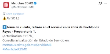 (X/@MetrobusCDMX)