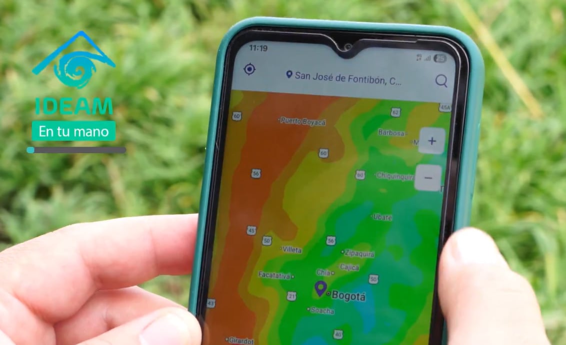 La aplicación ofrecerá información con formatos interactivos, en tiempo real, del panorama climático del país - crédito captura de pantalla @IDEAMColombia/X