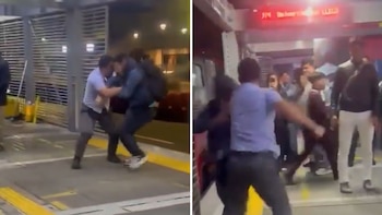 Quedó en video conductor de Transmilenio que se enfrentó a golpes con sujeto que habría intimidado a los pasajeros