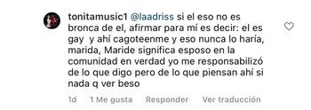 La cantante contestó en Instagram