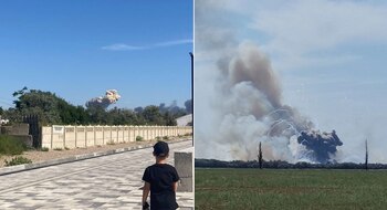 Humo cerca a una base