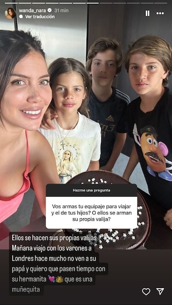 Wanda contó que viajará a Londres antes de venir a Argentina (Instagram)