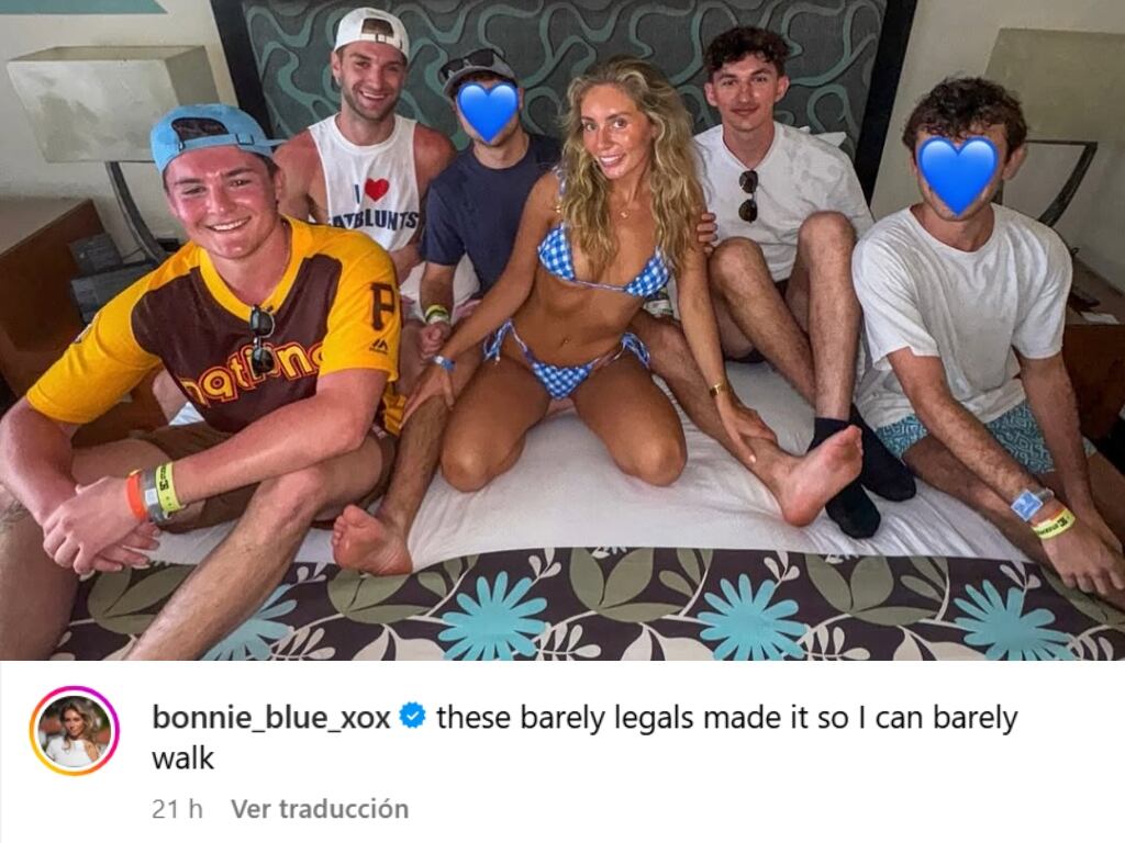 El embarazo de Blue fue confirmado tras un evento en el que mantuvo relaciones con cientos de hombres para quedar embarazada (Instagram/@bonnie_blue_xox)