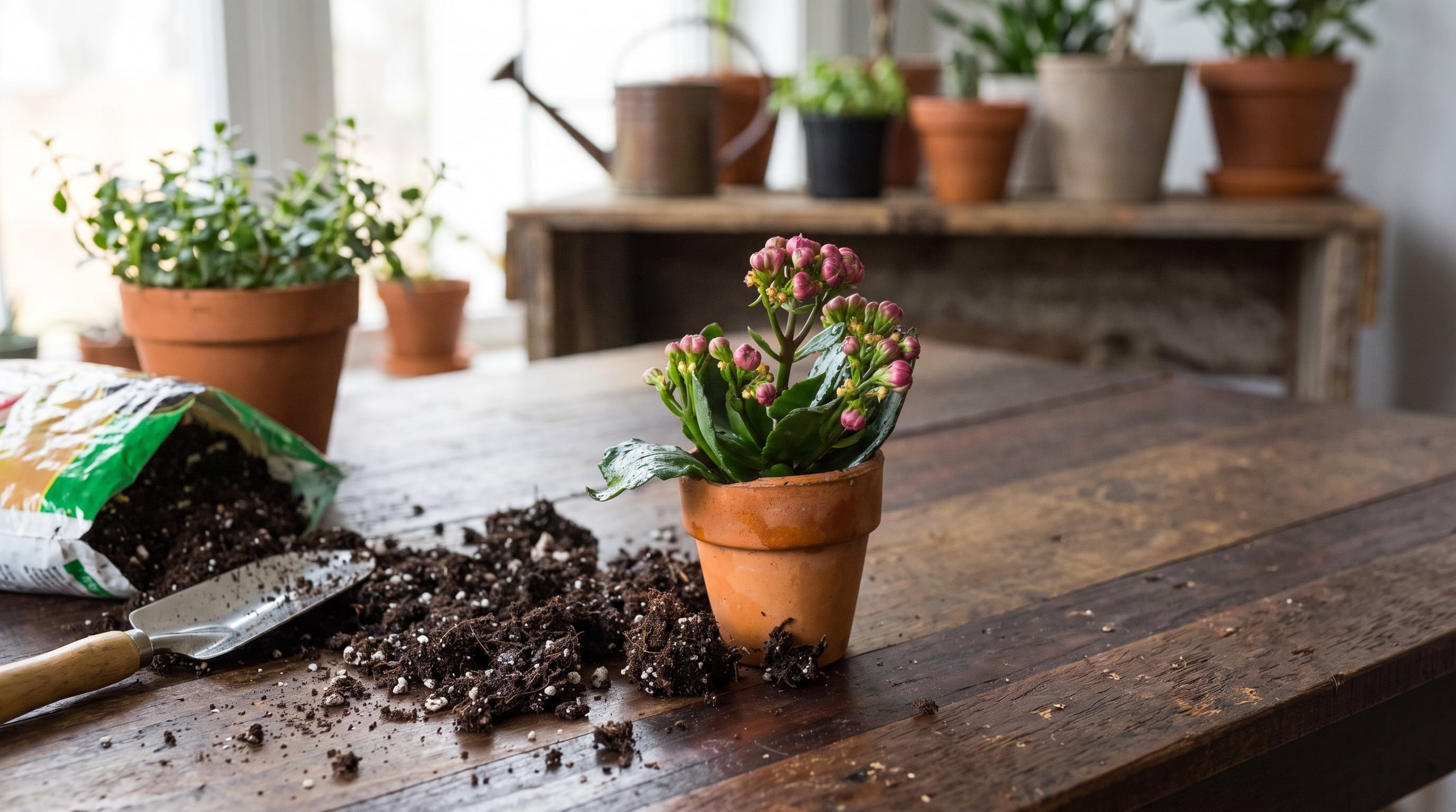 El kalanchoe necesita luz intensa filtrada y un sustrato seco entre cada riego. (Imagen Ilustrativa Infobae)