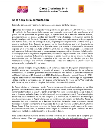 Carolina Corcho convocó a la reorganización opositora tras la derrota electoral del Pacto Histórico - crédito @carolinacorcho/X