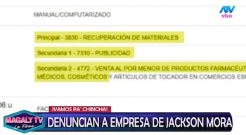 Jackson Mora en el ojo público: empresa de su hermana recibió millonarios montos del MEF. Captura: Magaly Tv La Firme.