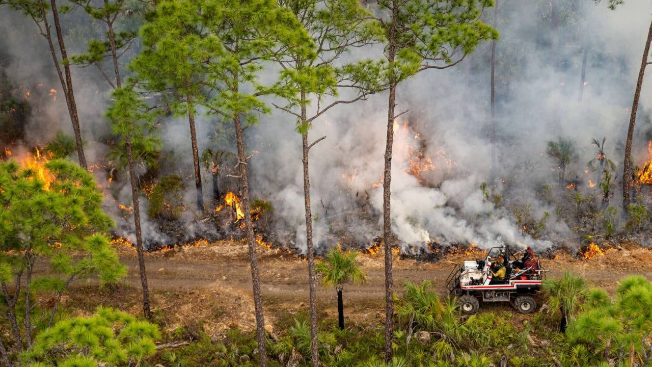 La calidad del aire en Opa-locka se ve gravemente afectada por el humo de los incendios en chatarrerías, incrementando los riesgos para la salud pública (NPS Fire and Aviation)