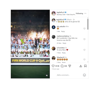 Nicolás Tagliafico y su recuerdo